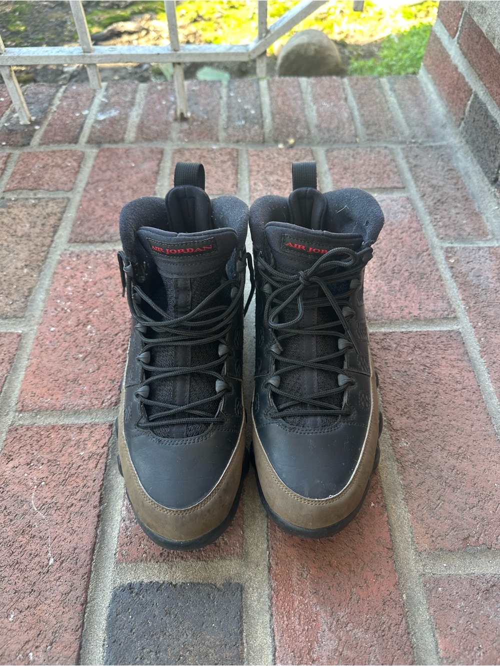 Jordan Men’s Black and Brown High-Top Boots